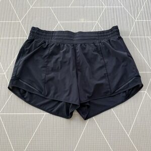 Lululemon Hotty Hot Short *High Rise Long 4" Size 12 Tall Black LW7ARIT